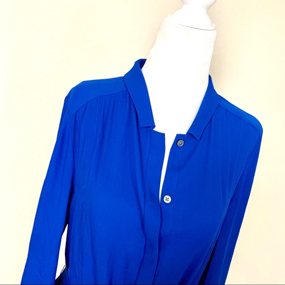 NWT BANANA REPUBLIC Crepe Long Sleeves SHIRTDRESS - Picture 3 of 8